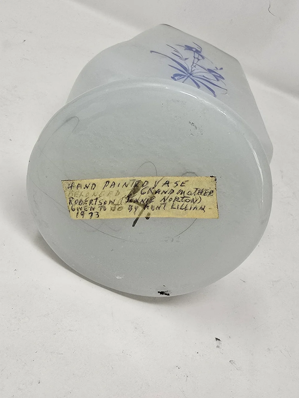 Vtg 1970s white satin glass vase square nature Chinese Japanese oriental - Picture 8 of 9